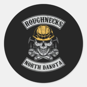 Roughnecks North Dakota Oilfield Roughneck Ölring Runder Aufkleber