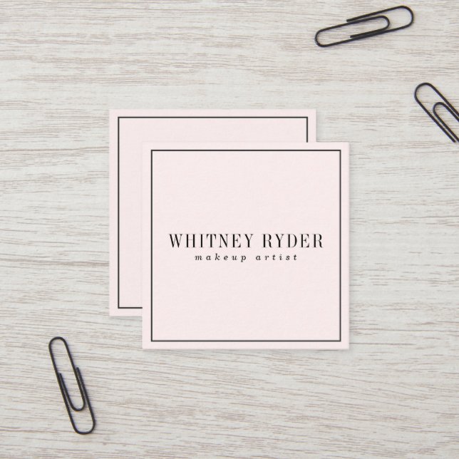 Rougissent les cartes de visite modernes roses (Devant/Arrière en situation)