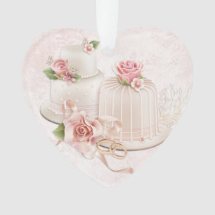 Rougissent les gâteaux de mariage avec des roses,