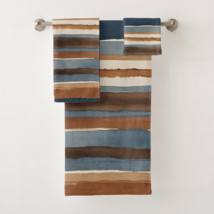 Rouille bleu denim et rayures brunes