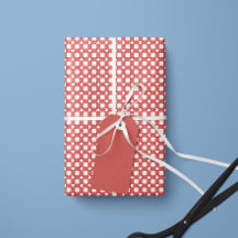 Rouleau de papier cadeau à carreaux préppy rouges