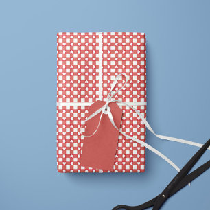Rouleau de papier cadeau à carreaux préppy rouges