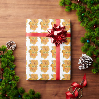 Rouleau de papier cadeau Roses Tangerine