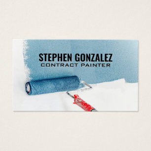 Rouleau de peinture   Mur bleu peint