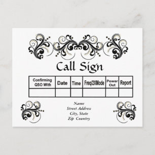 Rouleau noir avec perle d'or Cartes QSL 3D Look