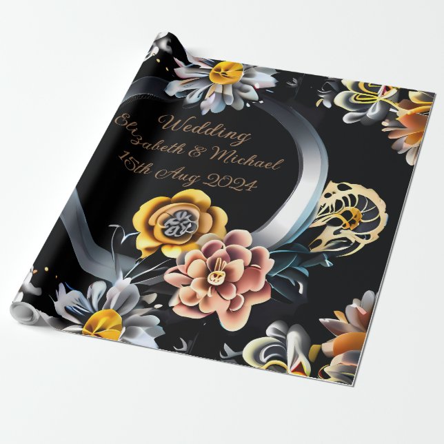 Rouleau Papier Cadeau Mariage personnalisé (Déroulé)