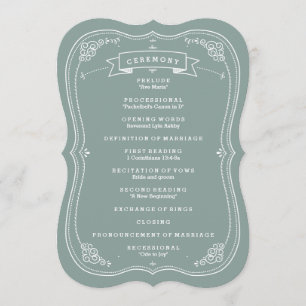 Rouleau vintage dans le programme vert de mariage