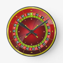 Roulette-Rad Rot-Runde Uhr