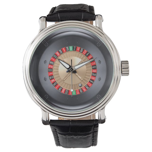 Roulette-Radlederuhr Armbanduhr (Vorderseite)