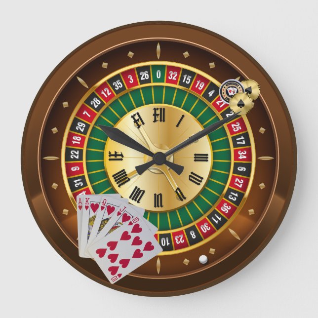 roulette roue et cartes horloge murale (Recto)