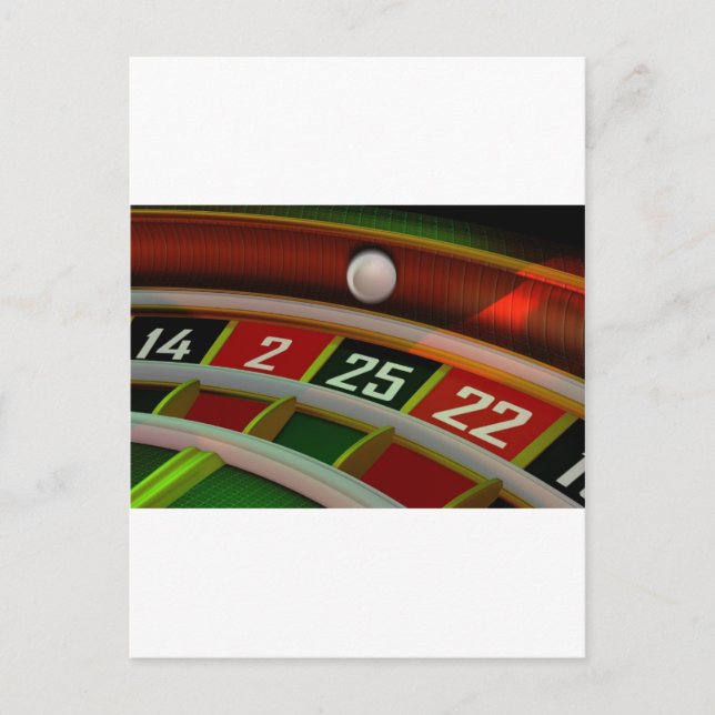 Roulette Rulette Casino Spiel Postkarte (Vorderseite)