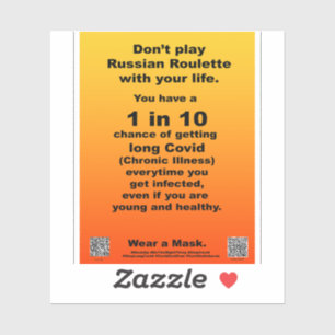 Roulette Rusona 1 sur 10 long autocollant vinyle C