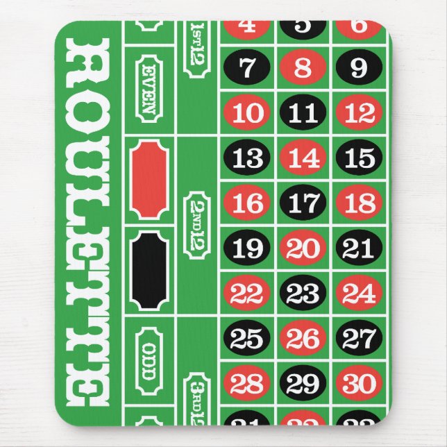 Roulette-Tabelle - Kasino-Glücksspiel zum zu Mousepad (Vorne)