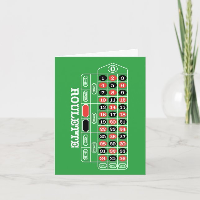Roulette Table - Casino Gamme Pour Gagner Carte (Devant)