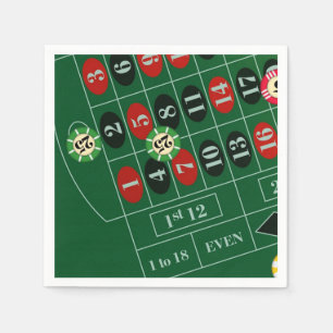 Roulette Table Casino Paper Napkin Set Serviette