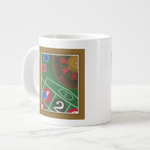 Roulette-Tisch mit Chips und Rädern Jumbo-Tasse