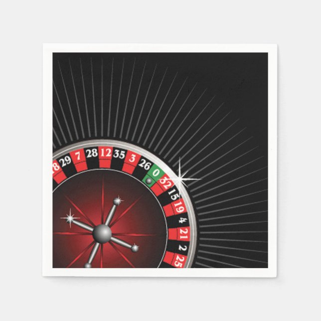 Roulette Wheel Casino Paper Napkin Set Serviette (Vorderseite)