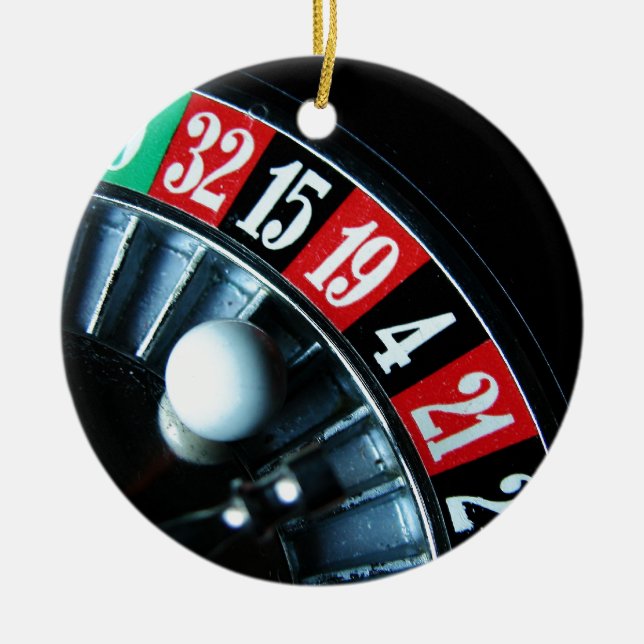 Roulette Wheel Keramik Ornament (Vorne)