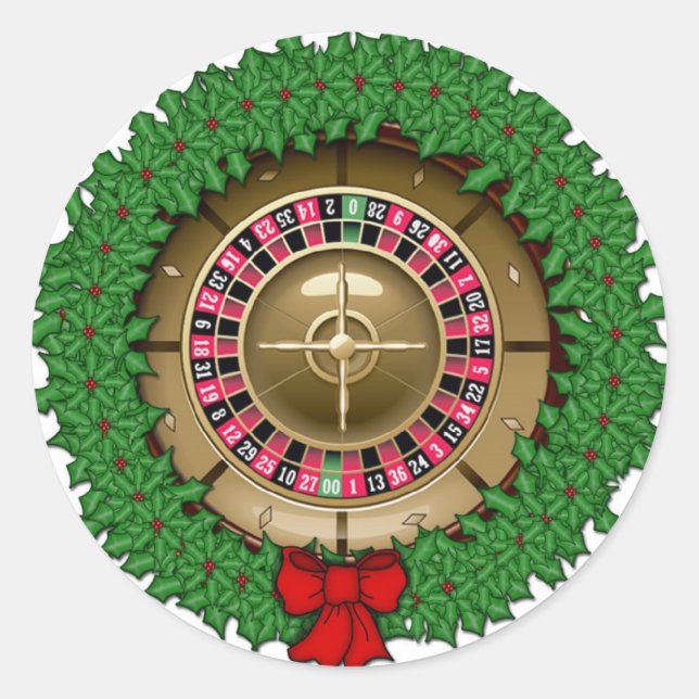 Roulette Wheel, Kranz Runder Aufkleber (Vorderseite)