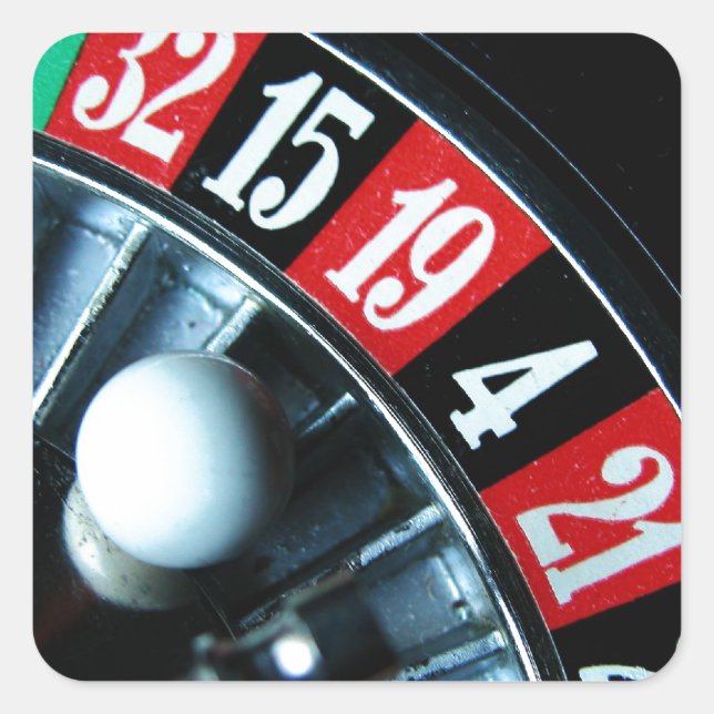 Roulette Wheel Quadratischer Aufkleber (Vorderseite)