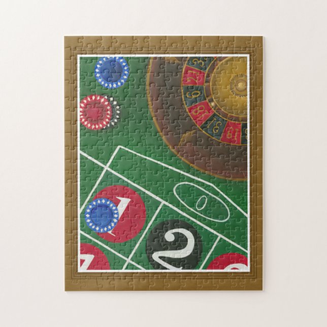 Roulettetisch mit Chips und Rädern (Vertikal)