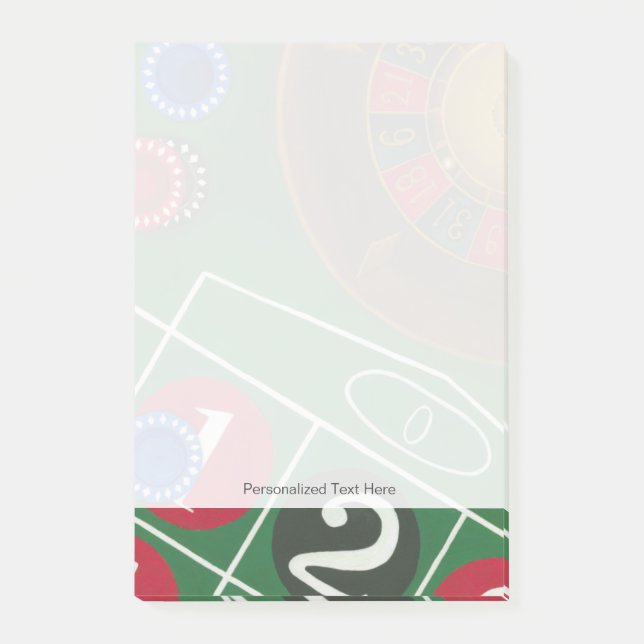 Roulettetisch mit Chips und Rädern Post-it Klebezettel (Vorderseite)