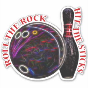 Roulez dans le rocher, Bowling Ball & Pin, Sticker