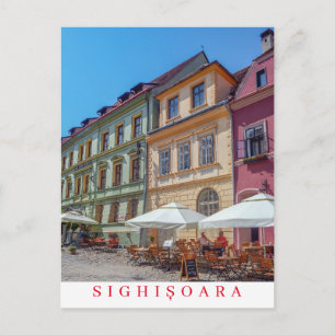 Roumanie Sighisoara bâtiments vue carte postale