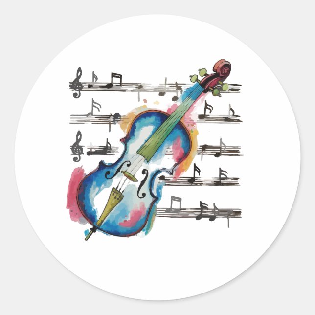 Round abstract violin sticker (Devant)