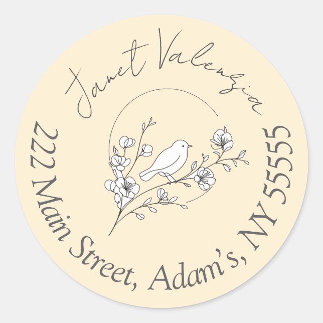 Round address labels runder aufkleber (Vorderseite)