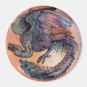 Round Archaeopteryx Magnet