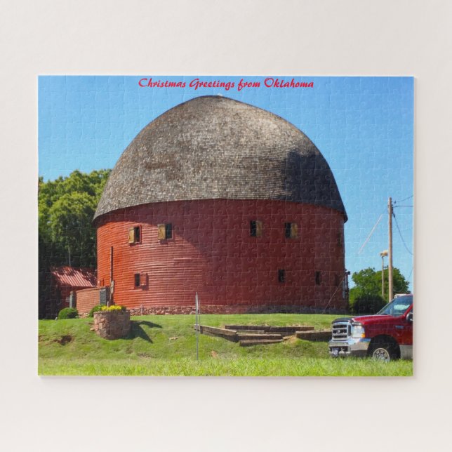 Round Barn Oklahoma.Christmas Grüße (Horizontal)