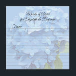 Round Blue Hydrangea Blank Advice Wedding Cards Hinweiskarte<br><div class="desc">Ratenkarte für die Neuvermählten. Blank blaue hydrangea runde oder quadratische Karten mit individueller Formulierung oben. Es gibt Linien,  mit denen die Gäste lustige Ratschläge für das Paar verlassen haben. Wählen Sie runde oder quadratische Karten - die mit weißen Umschlägen geliefert werden.</div>