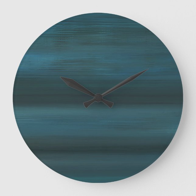Round Blue Rain Abstract Wall Clock Große Wanduhr (Vorderseite)