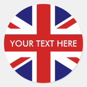 Round British Union Jack Aufkleber   UMSCHLAG AUFK