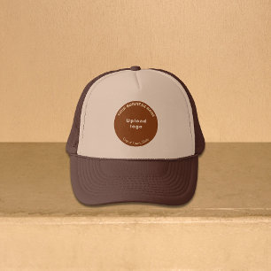 Round Business Brand on Brown and Tan Trucker Hat Truckerkappe