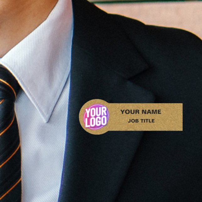 Round-Business-Logo oder Employee Foto Gold Plate Namensschild (Von Creator hochgeladen)