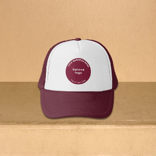 Round-Business-Marke auf Maroon und White Truckerkappe