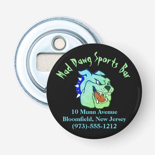 Round-Button für die Werbeaktion Flaschenöffner (Vorderseite)