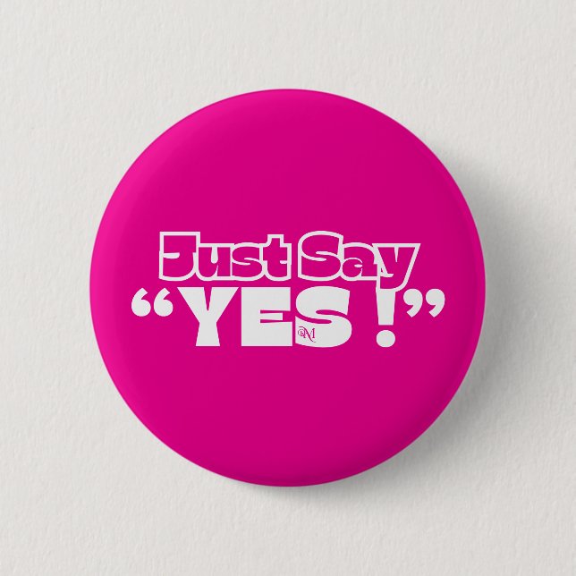Round Button : Just Yes (magenta) (Vorderseite)