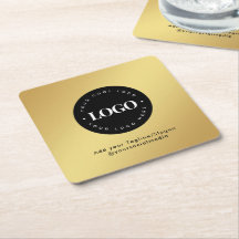 Round Circle Custom Company Logo Gold Gradient