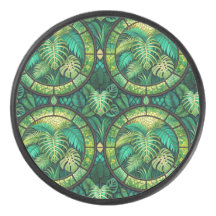 Round coaster featuring a vibrant floral pattern 