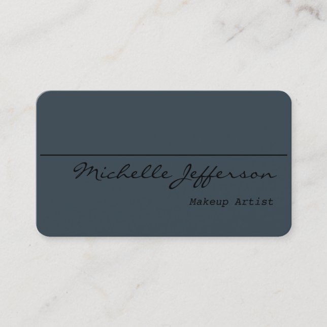 Round Corner Makeup Artist Charcoal Business Card Visitenkarte (Vorderseite)