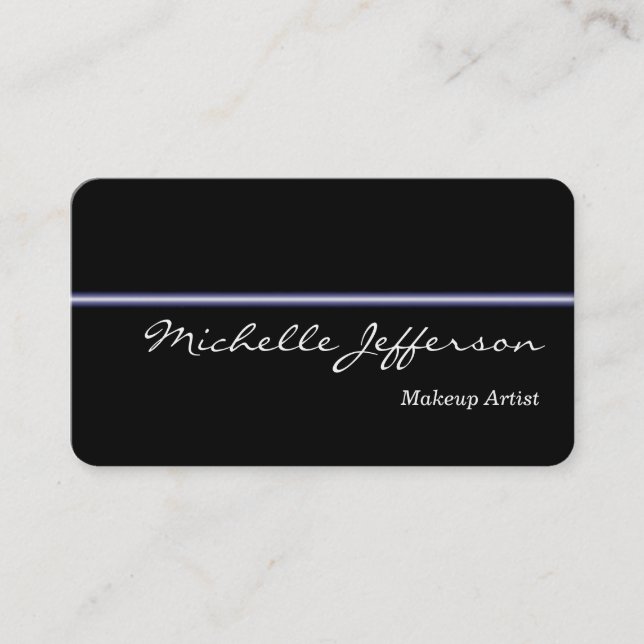 Round Corner Makeust Artist Black Business Card Visitenkarte (Vorderseite)