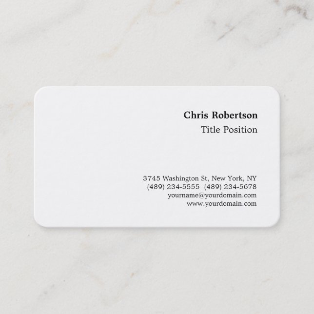 Round Corner Schwarz-weiß Charme Business Card Visitenkarte (Vorderseite)
