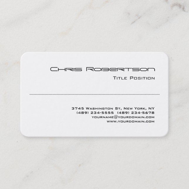 Round Corner Schwarz-weiß Charme Business Card Visitenkarte (Vorderseite)