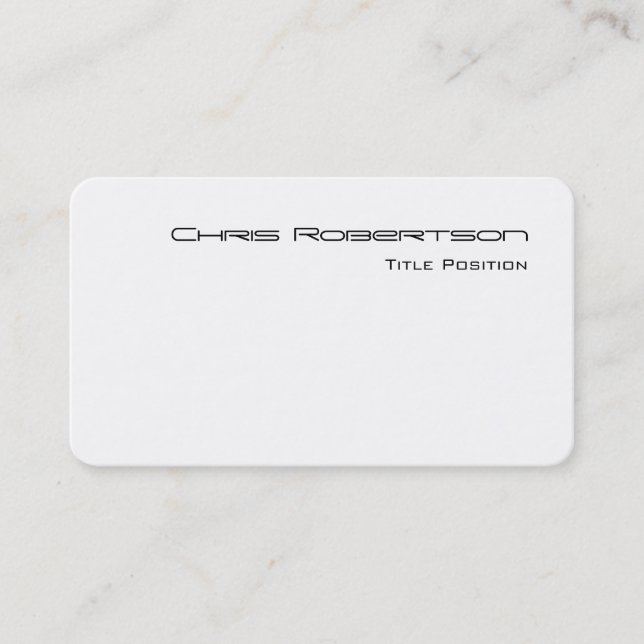 Round Corner Schwarz-weiß Charme Business Card Visitenkarte (Vorderseite)