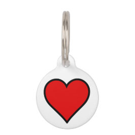 Round Custom Pet Tag/Rotes Herz Tiermarke