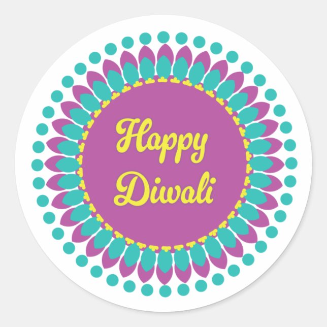 Round Diwali Stickers (Vorderseite)