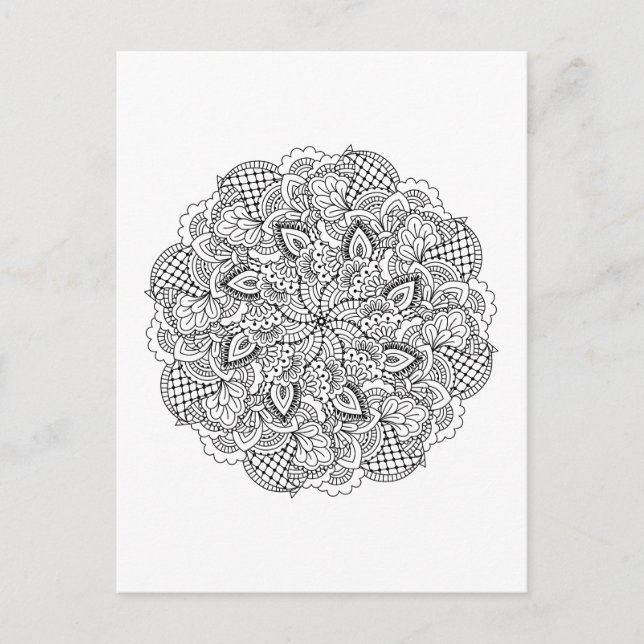 Round Doodle Postkarte (Vorderseite)